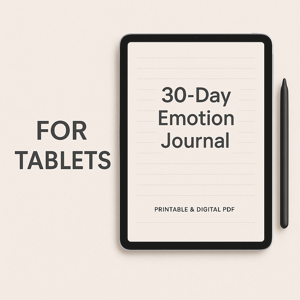 30-Day Emotion Journal (Printable & Digital PDF)